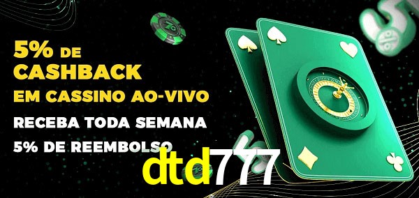 Promoções do cassino ao Vivo dtd777